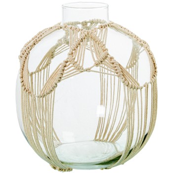 Vaso De Vidro Com Corda Ø23x23cm