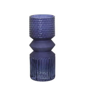 Vaso De Vidro Azul Ø10x25cm
