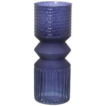 Vaso De Vidro Azul Ø12x30cm