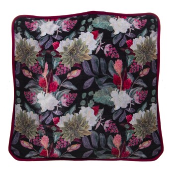 Printed Velvet Pillow With Zip - 45x45cm- 45x45cm
