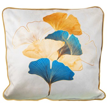 Velvet Pillow Ginkgo Venecia - 45x45cm- 45x45cm, 100% Poliéster