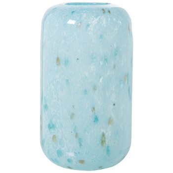 Vaso In Vetro - Blu Chiaro Marmorizzato- Ø19x34cm