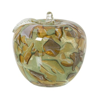 Figura Manzana Cristal Verdetierra Ø13x13cm