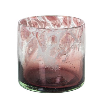 Pink And Transparent Glass Candle Holders Ø10x10cm