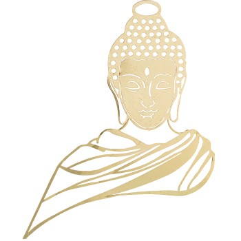 Décoration Murale Bouddha En Métal Doré 63x66x2cm