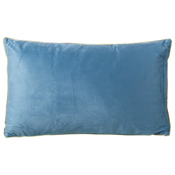 Coussin Déhoussable En Velours Bleu - 50x30cm- 30x50cm, Con Ribete Dorado