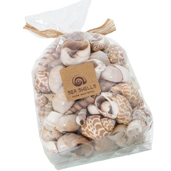 Sacchetto Di Conchiglie Naturali- _bolsa:11x9x15/19cm