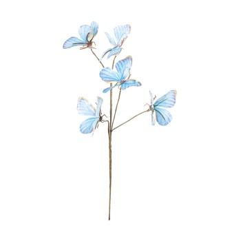 Branch Of Light Blue Butterflies, Polyester 35cm