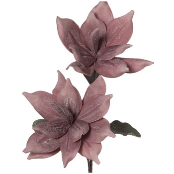 Branches With 2 Pink Flowers - 110cm - Eva Rubber + Paper Flores:ø28cm, 110cm Alt.