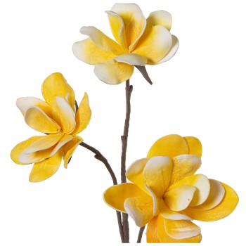 Rami Con 3 Fiori Gialli - 105cm - Gomma Eva E Carta 105cm