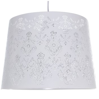 Lampe Suspension En Métal Blanc, 1xe27, Max.60w Non Incluse- Ø35x25cm, Cable:85cm