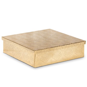 Wooden/golden Metal Box 19x19x6cm