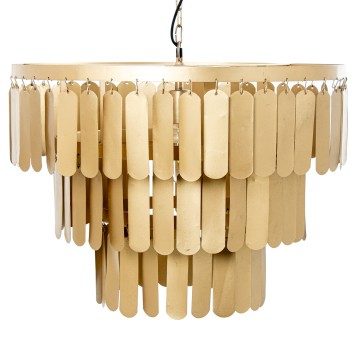 Lámpara Techo Láminas De Hierro Dorado, 1xe27 Max.25w No Inc 60x60x47cm, Cable: 100cm