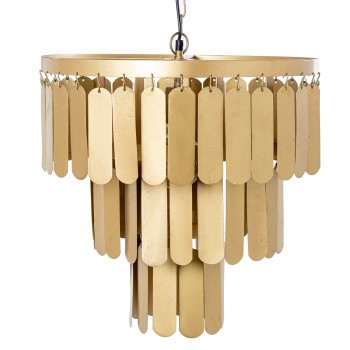 Lámpara Techo Láminas De Hierro Dorado, 1xe27 Max.25w No Inc 45x45x43cm, Cable: 100cm