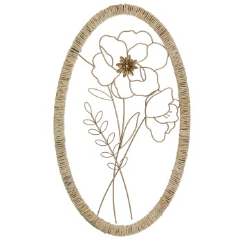 Decoraçao De Parede Em Metal Flor_36x60x2cm