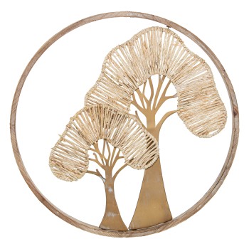 Decor Mural Bois/metal Arbres_ø61x3,5cm