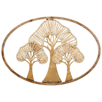 Wood/metal Wall Decor Trees_66x46x3cm