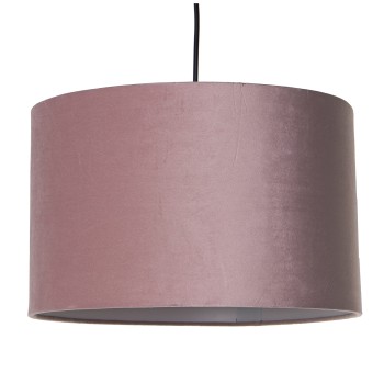 Lampe Suspension En Métal - Rose - Abat-jour En Velours, 1xe27, Max.40w- Ø38x24cm, Cable:100cm