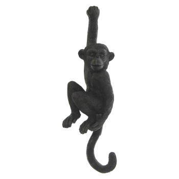 Figura/percha Mono Negro Resin