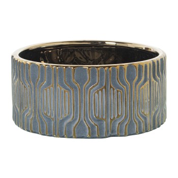 Macetero Cerámica Gris/oro Ø19x9cm