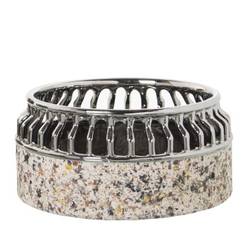 Macetero Cerámica Plata/efecto Granito Ø20x10cm