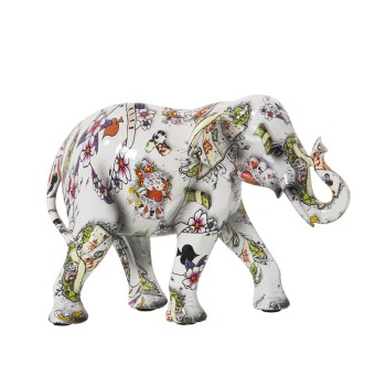 Decorated Casino Resin Elephant Figure- 23x9x17cm