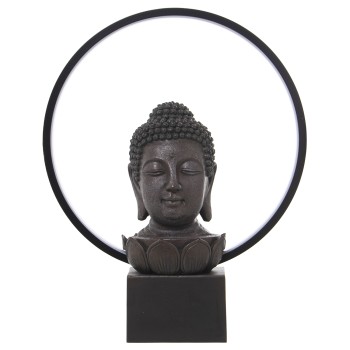 Lámpara Sobremesa Resina Buda Led 30x12x38cm, Cable: 160cm