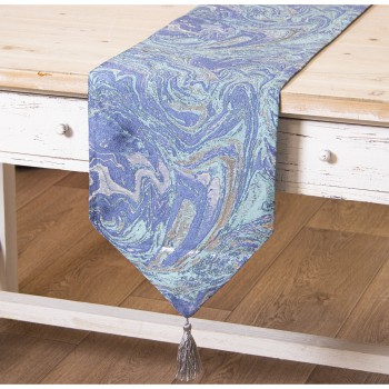 Chemin De Table En Polyester - Bleu - 30x180cm- 30x180cm