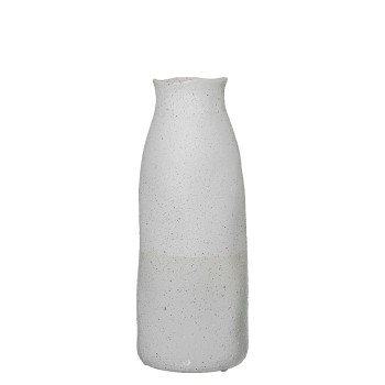White/cream Ceramic Vase, Sand Texture Ø16x40cm