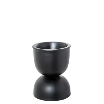 Fioriera In Ceramica Nera _ø37x49cm