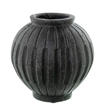 Vaso In Ceramica Nera_ø21x20cm