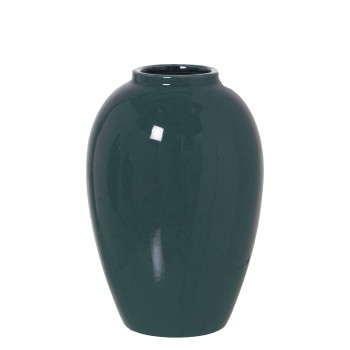 Vase En Céramique - Vert Foncé- Ø13x21cm