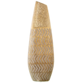 Vase En Céramique - Doré- _17x11x49cm