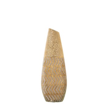 Vase En Céramique - Doré- _12x7x35cm