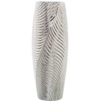 Vase En Céramique - Argenté- Ø15x40cm