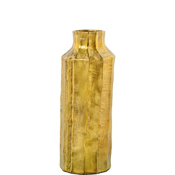 Jarrón Aluminio 36cm Dorado 14x13x36cm