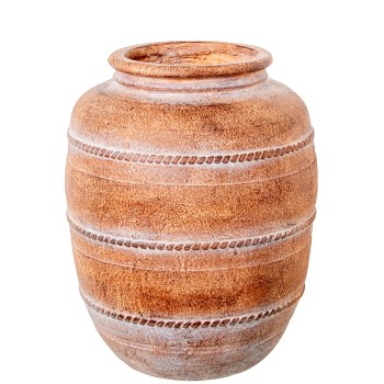Rustic Ceramic Vase, Natural & White Color_ø36x46cm