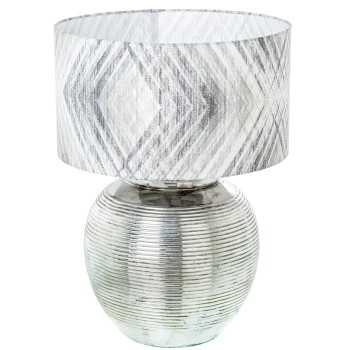 Silver Ceramic Table Lamp + 91172 - 1xe27, Max 40w- Ø45x63cm, Base:ø35x45cm