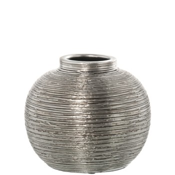 Jarrón Cerámica Plata Ø25cm Ø25x22cm