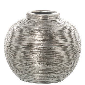 Jarrón Cerámica Plata Ø30cm Ø30x28cm