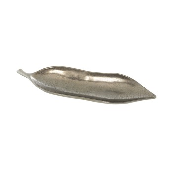 Centre De Table En Céramique Feuille - Argent - 60cm- 60x16x6cm