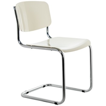 Cadeira Abs Branco Pernas Em Metal Cromado 43x57x81cm Alt. Assento:47cm