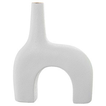 Vase Abstrait En Céramique Blanche_27x9x34cm