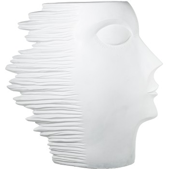 Figurine/vase En Resine Visage Blanc 98x25x101cm, Hauteur Du Trou Supérieur:15cm