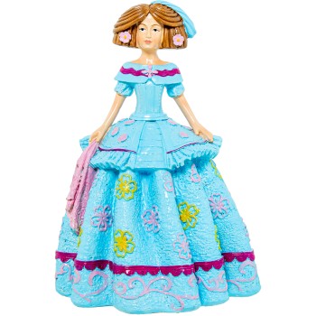 Figurine En Resine Fille Bleu Clair 15x15x21cm