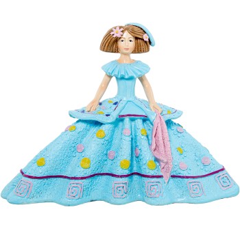 Figura In Resina Azzurro Menina 25x12x18cm