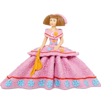 Figurine En Resine Menina Rose 25x12x18cm