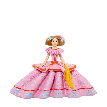Figurine Resine Menina Rose 20x10x14cm