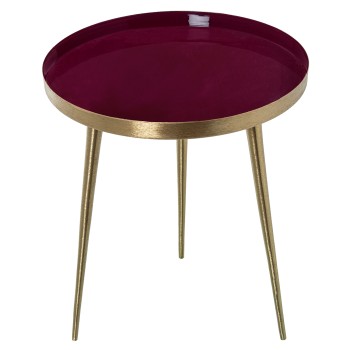 Tavolo In Metallo Smaltato Bordeaux