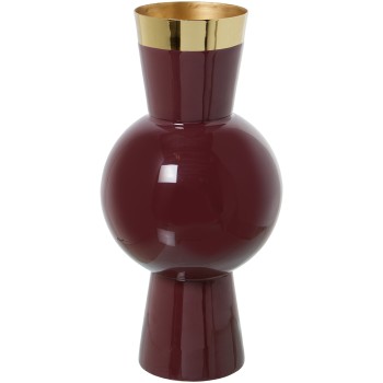 Vaso Metallo Smaltato Viola/dorato_15x32cm